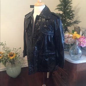 NWT Theory 3/4 sleeve leather patent jacket